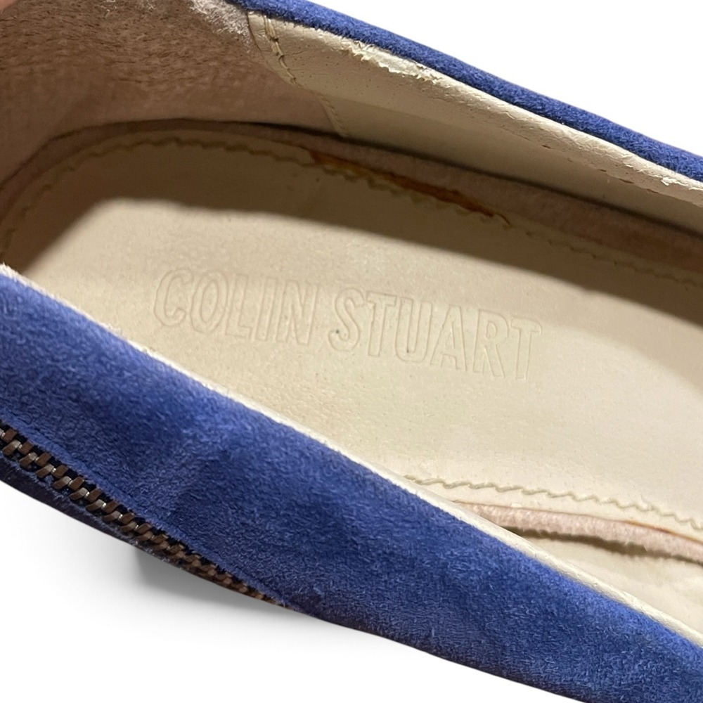 Y2K Colin Stuart Victorias Secret Zipper Platform Pumps 8 Blue Suede Stilettos - Picture 7 of 7